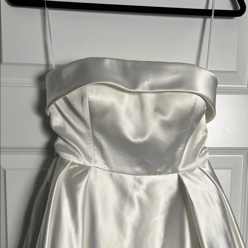 Meshki Eileen Strapless Wedding Satin Dress - Picture 4 of 15